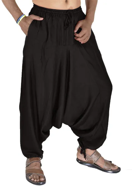 Whitewhale Men's Rayon Solid Harem Pants Yoga Trousers Hippie Pant
