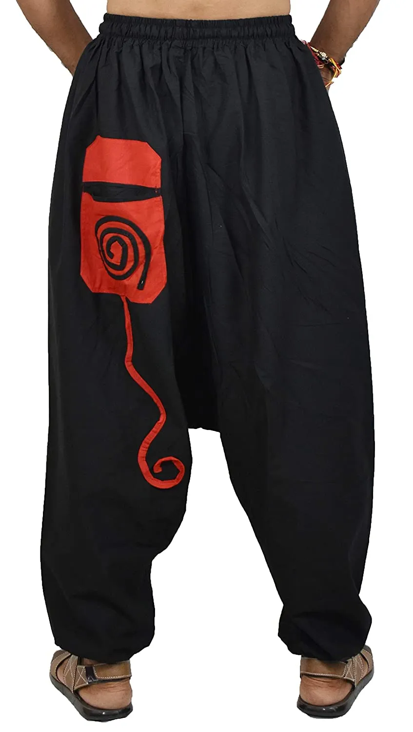 Whitewhale Mens Womens Cotton Pockets Harem Yoga Baggy Genie Hippie Pants