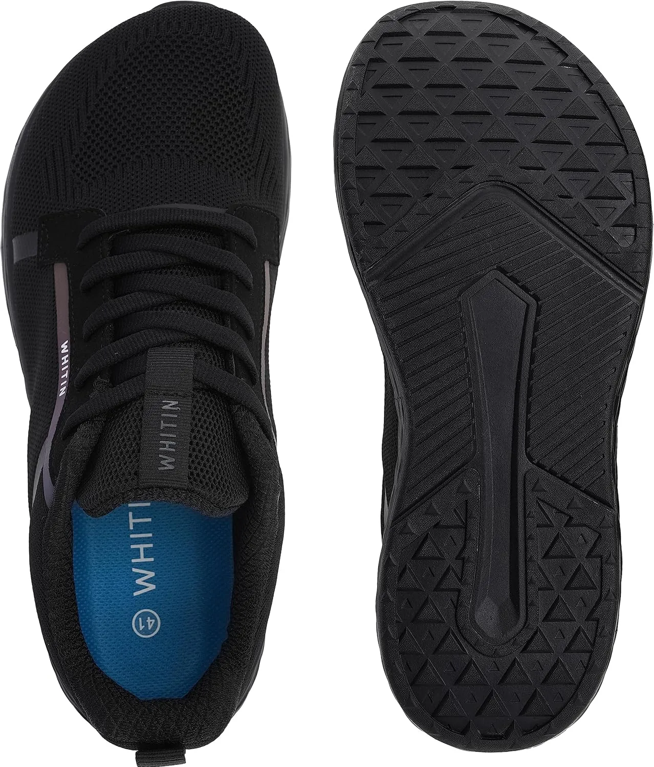 WHITIN Men's Wide Toe Box   Zero Drop Sole Road Running Shoes | Rubber Outsole