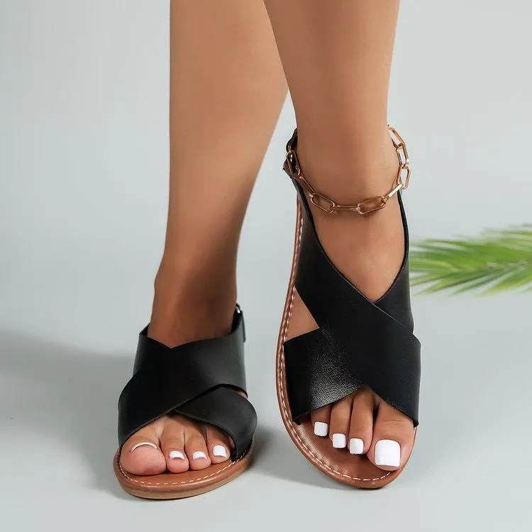 Wide Stripe Beach Sandals