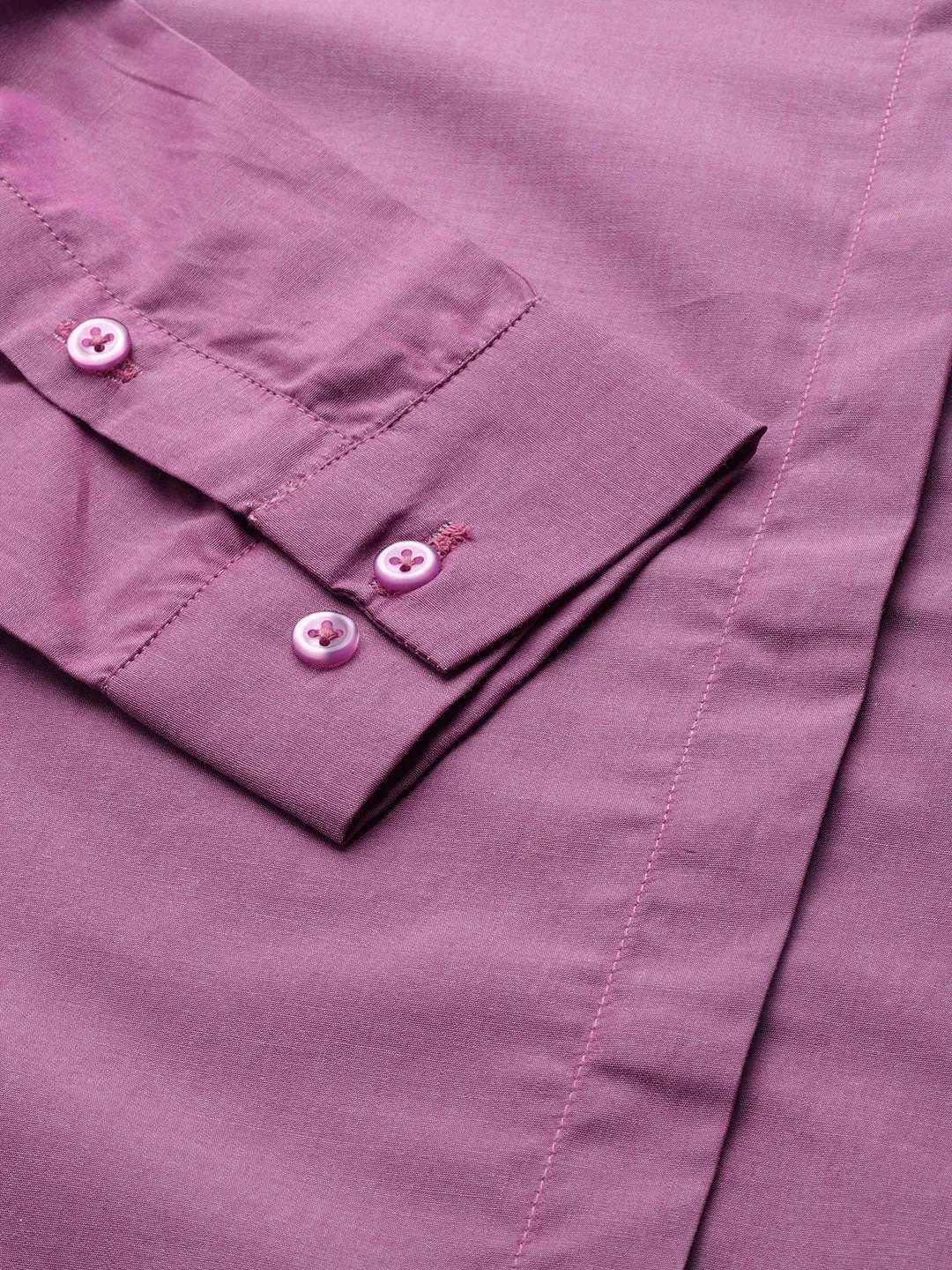 Women Purple Solids Pure Cotton Slim Fit Formal Shirt
