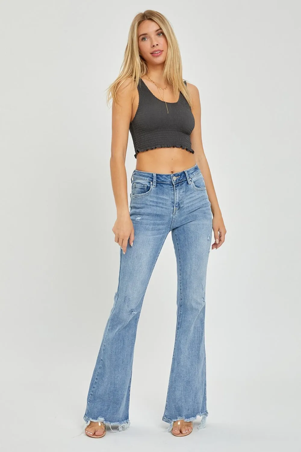 Your Best Mistake Frayed Hem Flare Jeans