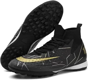 Youth Turf Soccer Shoes Mens Women High top Football Boots Indoor Athletic Ankle Shoes Spikes Indoor Soccer Cleats AG