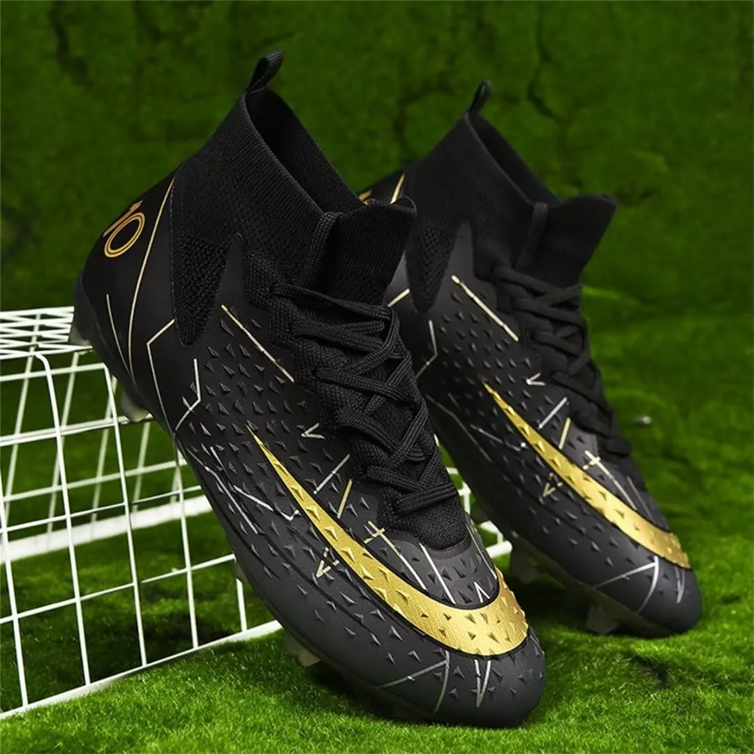 Youth Turf Soccer Shoes Mens Women High top Football Boots Indoor Athletic Ankle Shoes Spikes Indoor Soccer Cleats AG