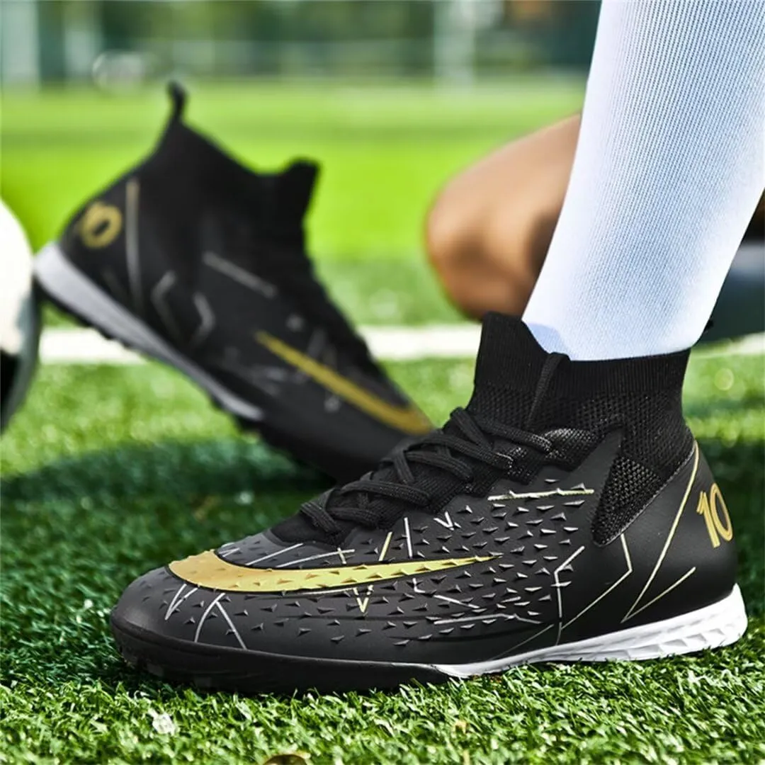 Youth Turf Soccer Shoes Mens Women High top Football Boots Indoor Athletic Ankle Shoes Spikes Indoor Soccer Cleats AG